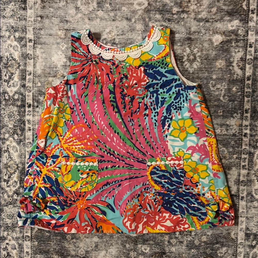 Lilly Pulitzer Pink and Blue Casual Dress with matching bottom